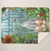 Monogram Ghost in Greenhouse Sherpa Deken (Voorkant (horizontaal))