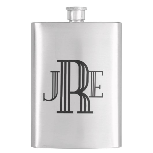 Monogram Gift Flask voor mannen - Heupfles (Voorkant)