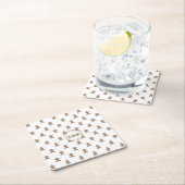 Monogram, Gingerbrood Man Pattern Vierkante Kartonnen Onderzetter (Insitu)