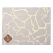 Monogram Giraffe Bruin, Geel afdrukken Notitieblok (Voorkant)