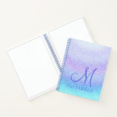 Monogram Girly Glitter Chic Sparkle Modern Name Notitieboek (Binnen)