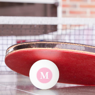 Monogram Girly Pink Player Coach Table Tennis Beer Pingpongballen