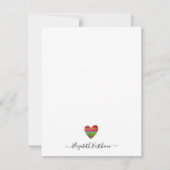 Monogram Girly Script Simple Heart Note Kaart Notitiekaartje (Voorkant)