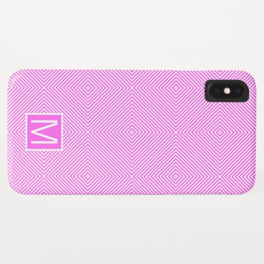 Monogram GL Roze Echo Diamant Case-Mate iPhone Case (Achterkant (horizontaal))