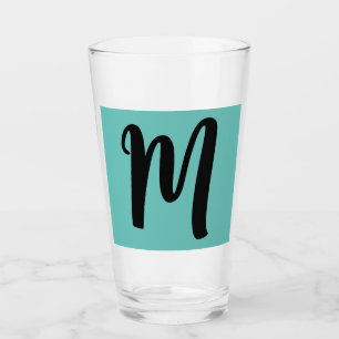 MONOGRAM GLAZEN BLAUWE TUMBLER