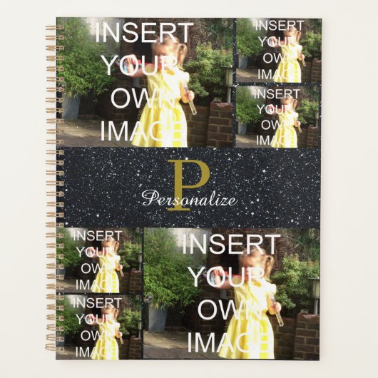 Monogram Glitter Effect 2021 Persoonlijke foto Planner (Voorkant)