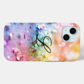 Monogram Glitter Rainbow Achtergrond Case-Mate iPhone Case (Achterkant (horizontaal))