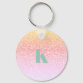 Monogram Glitter Rainbow Sleutelhanger (Voorkant)