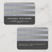 Monogram Glitter Strepen / Grijs Visitekaartje (Voorkant / Achterkant)