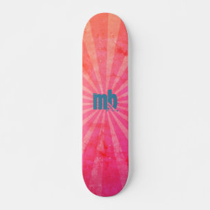 Monogram gloeiende zonnestralen skateboard