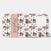 Monogram Gnomen Baking Cupcakes Donuts Pink Script Case-Mate iPhone Case (Achterkant (horizontaal))