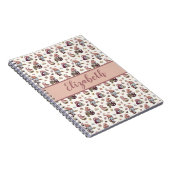 Monogram Gnomen Baking Cupcakes Donuts Pink Script Notitieboek (Rechterzijde)
