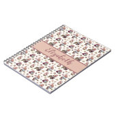 Monogram Gnomen Baking Cupcakes Donuts Pink Script Notitieboek (Linkerzijde)
