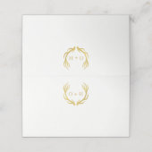 Monogram Gold Antlers | Weddenschap vouwkaarten (Buitenkant ongevouwen)
