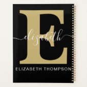 Monogram Gold Black Customisé Nom du script initia (Dos)