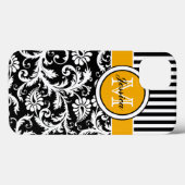 Monogram Gold Black White Striped Damask iPad Air Case-Mate iPhone Case (Achterkant (horizontaal))