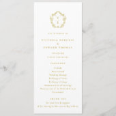 Monogram Gold Crest Wedding Programma (Voorkant)