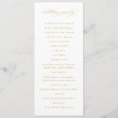 Monogram Gold Crest Wedding Programma (Achterkant)