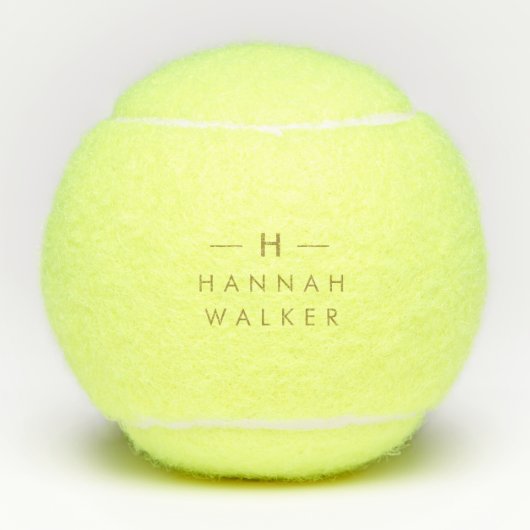 Monogram Gold | Elegant-minimalistische klas Tennisballen (Voorkant)