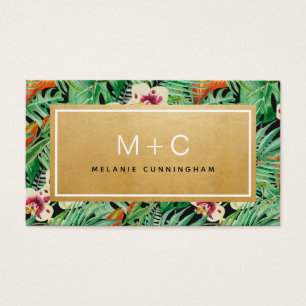 Monogram Gold Feuille Carte de visite Tropical