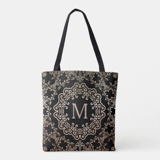 Monogram Gold Filigree Motif Canvas tas (Achterkant)