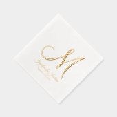 Monogram Gold Foil Wedding Folie Servetten (Rechts)