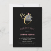 Monogram Gold Glitter Bachelorette Party Invite Kaart (Voorkant)