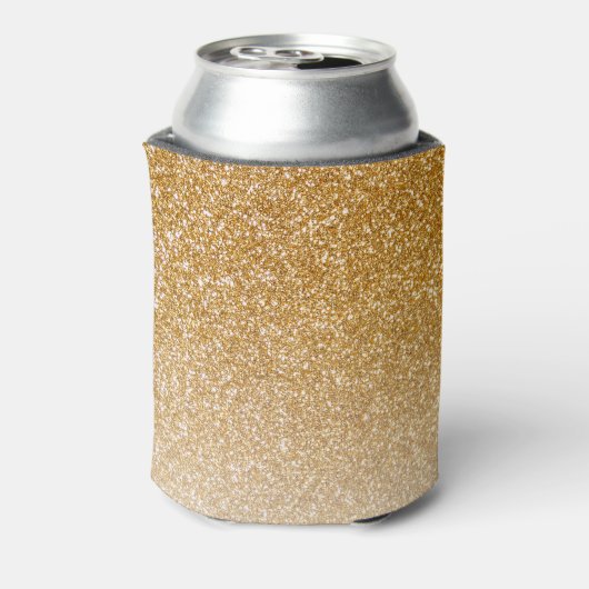 Monogram Gold Glitter Sparkle Chic Modern Script Blikjeskoeler (Blikje Achterkant)