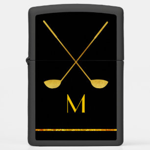 Monogram Gold Golf Clubs Zippo Lighter