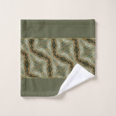 Monogram Gold Green Style moderne (Gant de toilette)