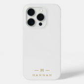 Monogram Gold Grey | Minimale legant Modern Case-Mate iPhone Case (Achterkant)