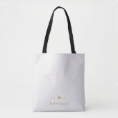 Monogram Gold Grey | Minimale legant Modern Draagtas (Voorkant)
