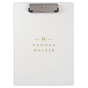 Monogram Gold Grey Minimale legant Modern Klembord