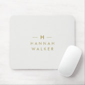 Monogram Gold Grey | Minimale legant Modern Muismat (Met muis)