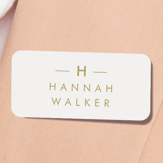 Monogram Gold Grey | Minimale legant Modern Naamplaatje