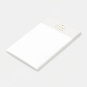Monogram Gold Grey | Minimale legant Modern Post-it® Notes (Schuin)