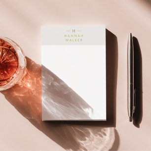 Monogram Gold Grey Minimale legant Modern Post-it® Notes