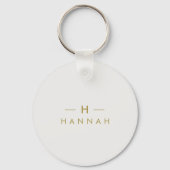 Monogram Gold Grey | Minimale legant Modern Sleutelhanger (Voorkant)