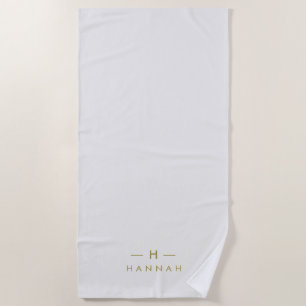 Monogram Gold Grey Minimale legant Modern Strandlaken