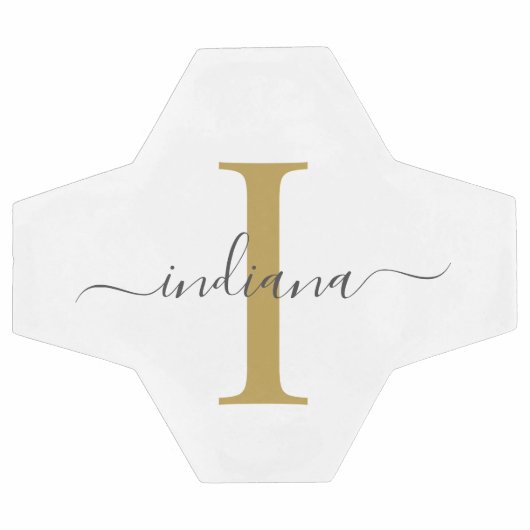 Monogram Gold Grey Nom du script Modern (Plat)