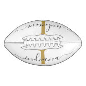 Monogram Gold Grey Script Name Modern American Football (Voorkant)