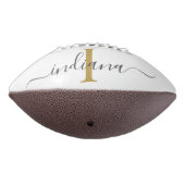 Monogram Gold Grey Script Name Modern American Football (Gedraaid 270)
