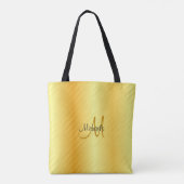 Monogram Gold Kijk elegant Moderne Sjabloon Draagtas (Achterkant)