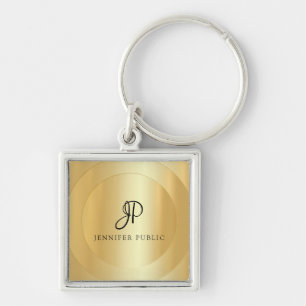Monogram Gold Kijk uit Jouw naam Elegant Modern Sleutelhanger