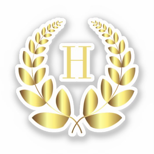 Monogram Gold Laurel Sticker (Voorkant)