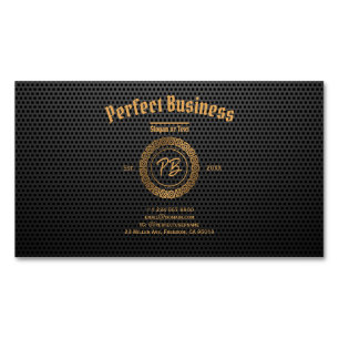 Monogram Gold Lijst Black Professional Luxe afbeel Magnetisch Visitekaartje