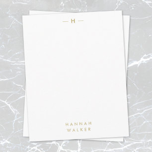 Monogram Gold Modern minimalistische legante afb Notitiekaartje