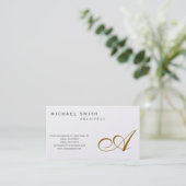 Monogram Gold Modern Simple Visitekaartje (Staand voorkant)