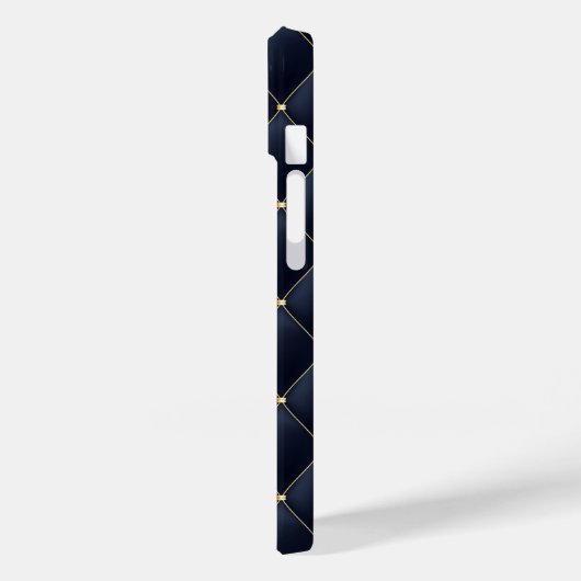 Monogram Gold Navy Pattern Case-Mate iPhone Case (Achterkant / Links)