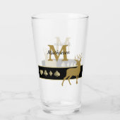Monogram Gold Silhouette Buck Deer Glas (Achterkant)